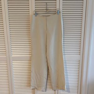 Bloomingdale’s cream lined silk wide-leg pants-10